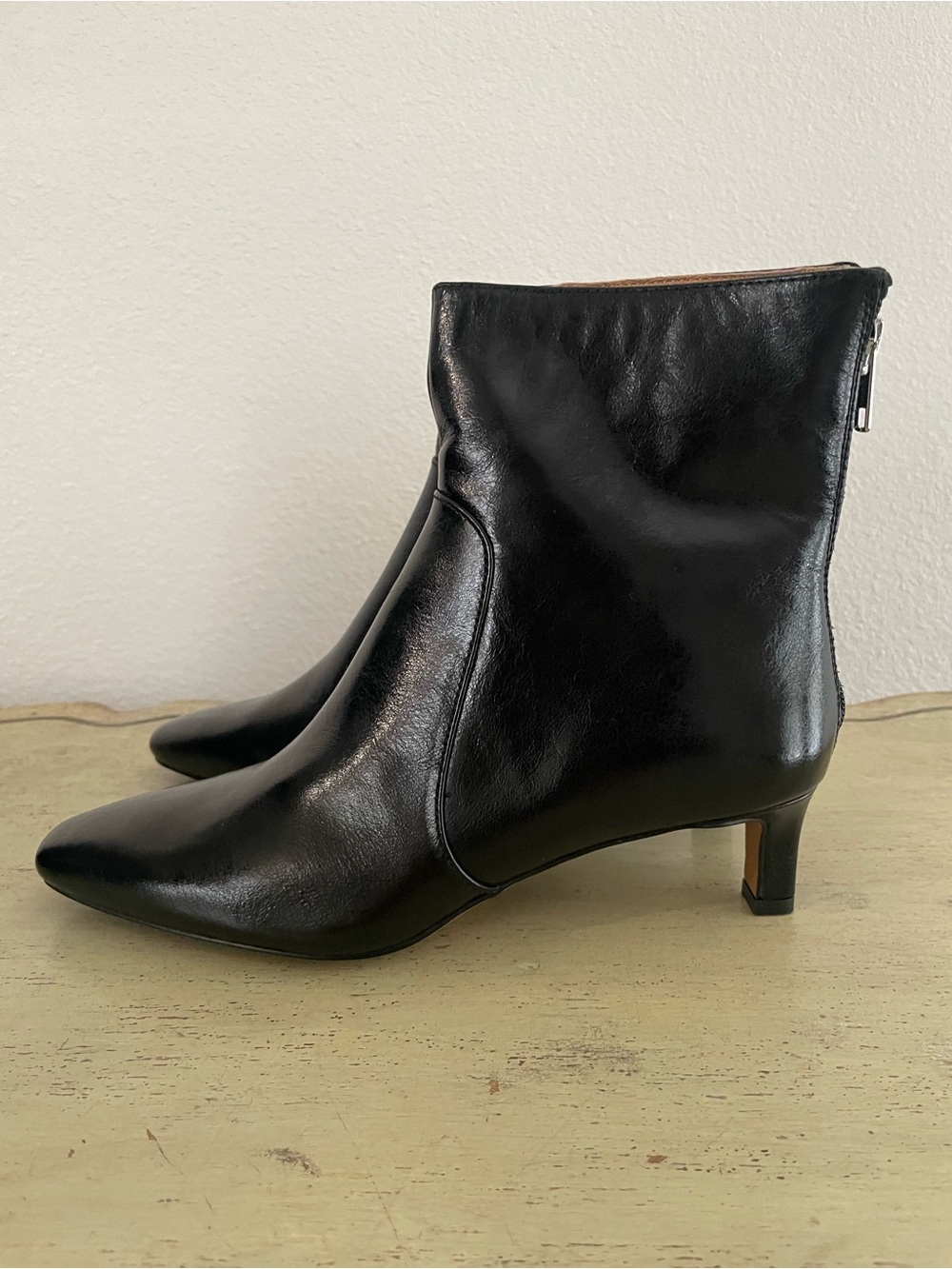 Madewell The Dimes Kitten-Heel Boot in True Black Size 7.5 M $218 NNO26 - Picture 7 of 10